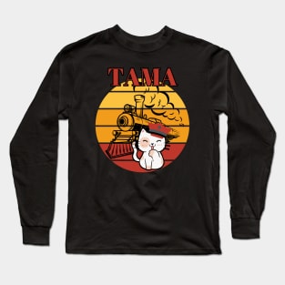 Japanese Station Tama Cat, Cute Railway Cat Long Sleeve T-Shirt